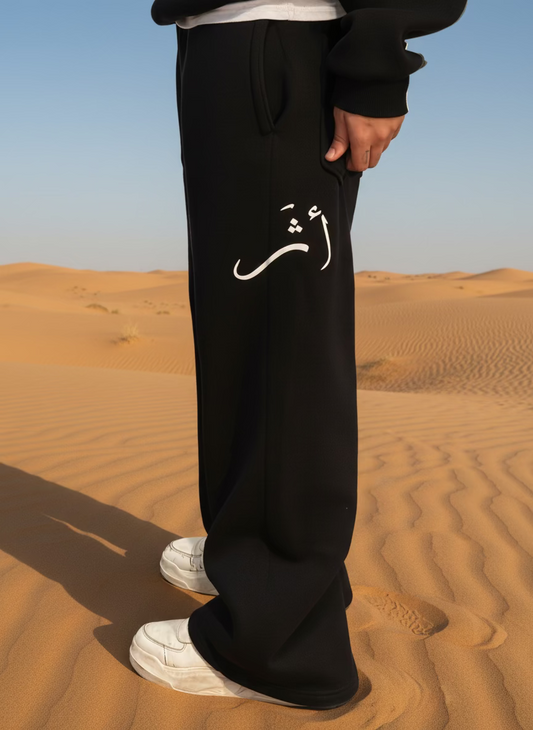 "Athar" Wide-Leg Pants – Black